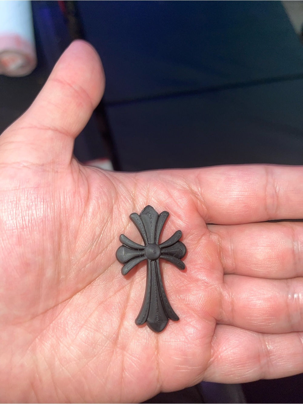 Chrome Hearts Black Cross Pin - Matte Finish